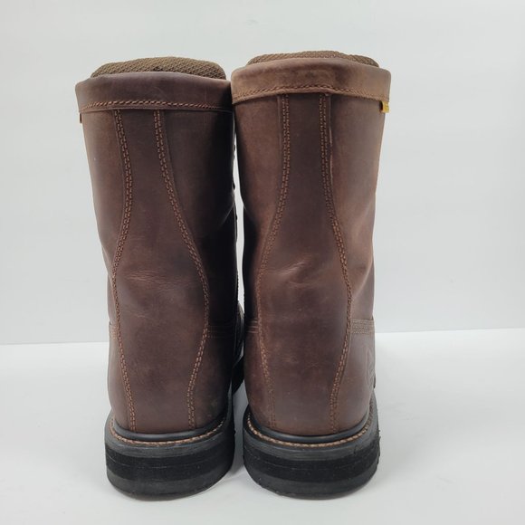 Work Zone Oil Resistant Waterproof Mens Brown Leather Work Boots N880 US Size 12 - Picture 4 of 11